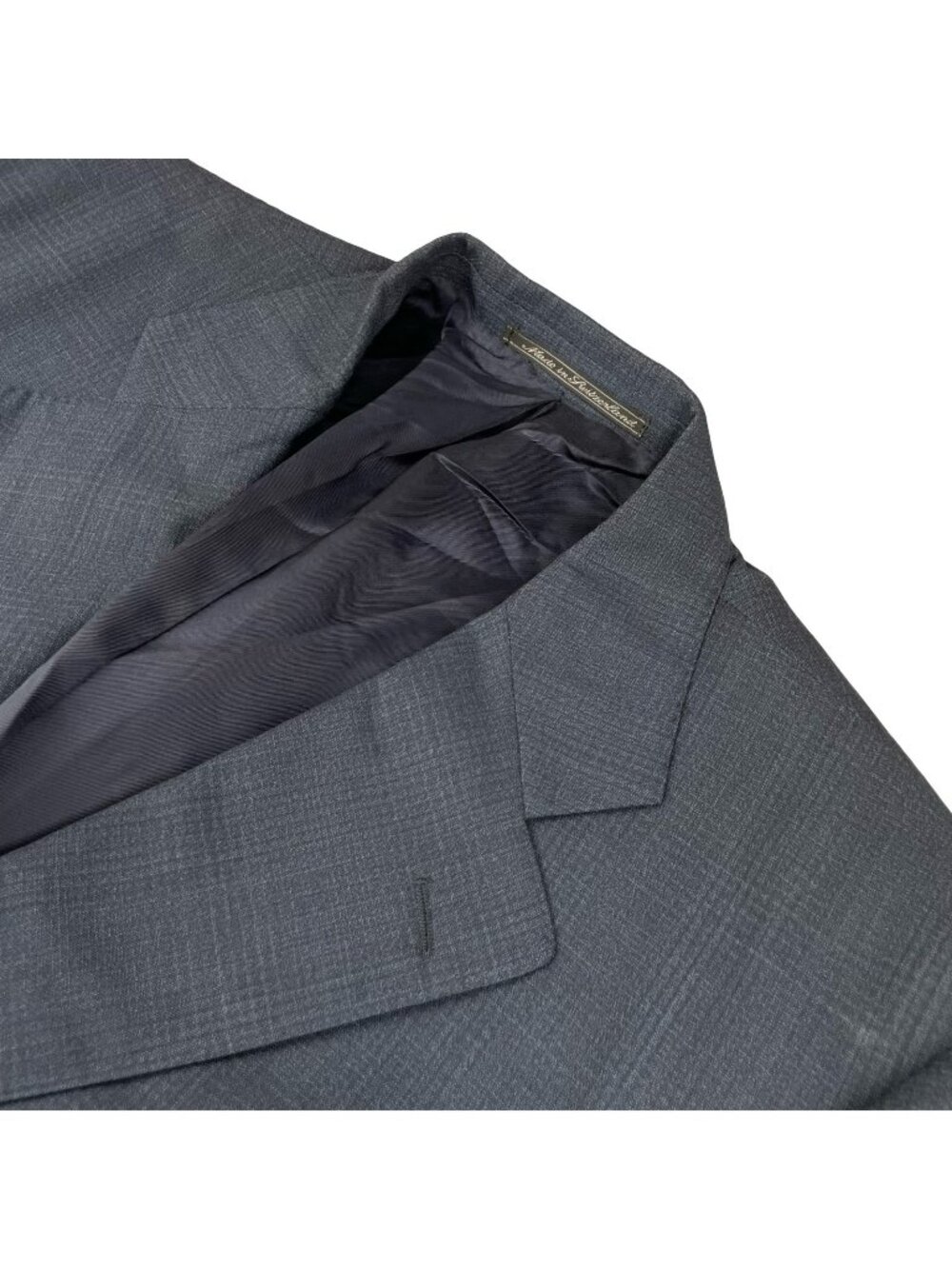 Ermenegildo Zegna Men's 100% Wool 3-Button Blazer Navy Blue Plaid • Italy • 44R